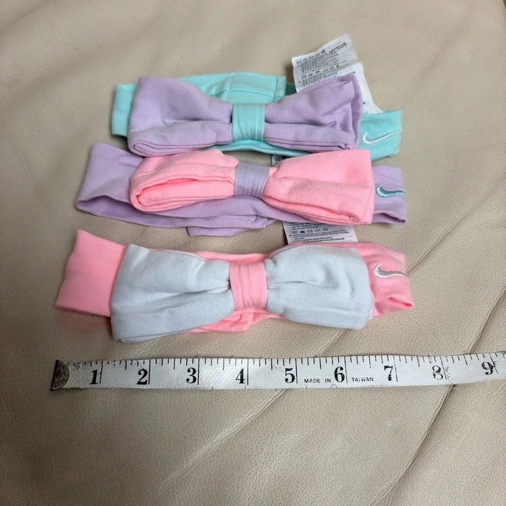 NIKE Set of 3 Baby Girl Create Bow Headband 0-6 Months Color Doll
